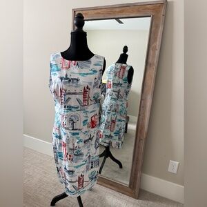 White Chetta B lined sheath dress size 10 like new!